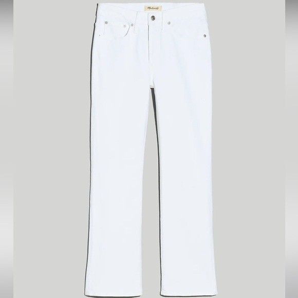 Madewell NWT Tall Kick Out Crop Jeans 33T Mid Rise Ankle Length in Pure White - Picture 5 of 9